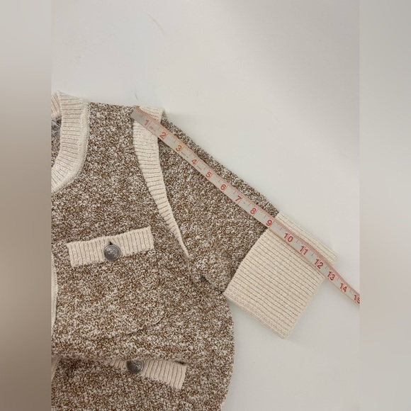 Veronica Beard Kaufman Knit Jacket In Ivory Brown Size XS Cardigan - Picture 11 of 12
